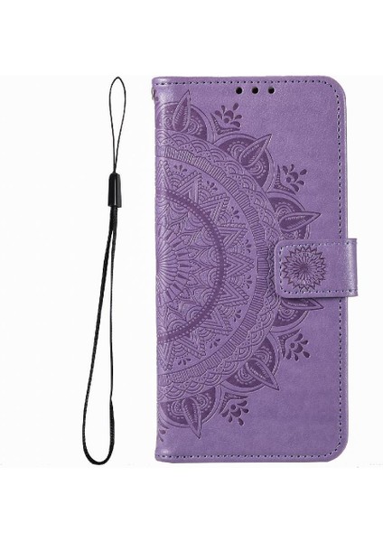 IPhone 16 Için Flip Case Totem Kabartma Kickstand Cüzdan Kılıf Pu Deri (Yurt Dışından)