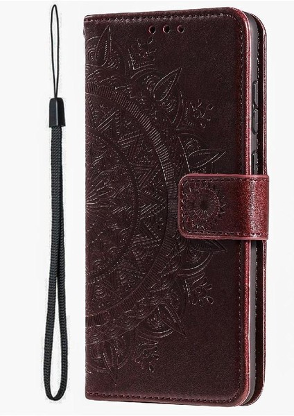 IPhone 15 Için Flip Case Pro Pu Deri Cüzdan Kılıf Totem Kabartma (Yurt Dışından)