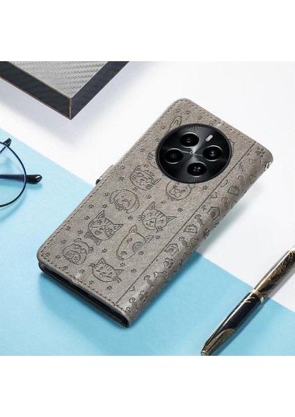 Realme 13 Pro Karikatür Hayvanlar Için Kılıf Kapak Çevirin Kısa Kayış Deri Kılıf (Yurt Dışından)