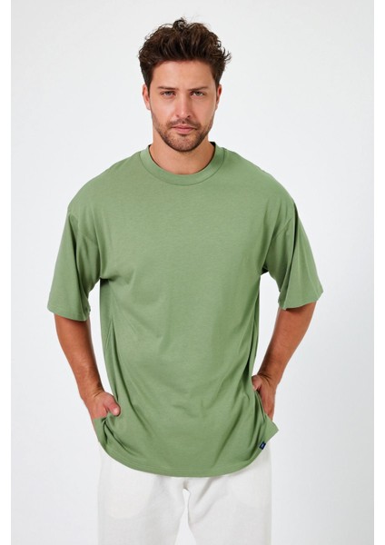 Alexandergardı Yırtmaçlı Basic Oversize T-Shirt (UN-70418)