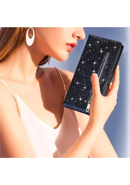 IPhone 15 Için Fermuar Cep Durumda Pro Max Manyetik Kapatma Bilek Kayışı Pu (Yurt Dışından)