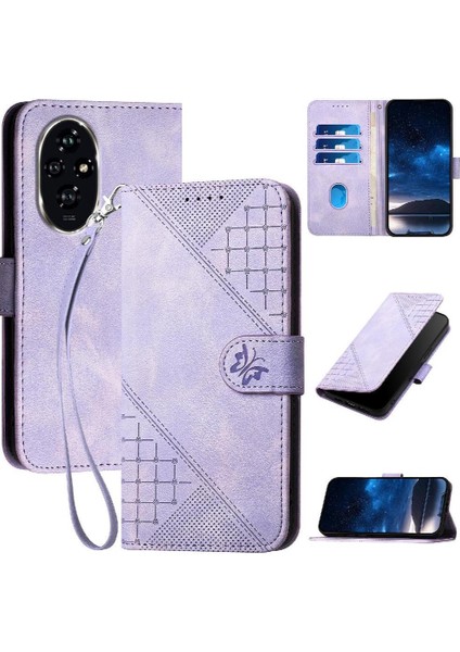 Onur Için Flip Case 200 Pro Yüksek Kalite Deri Telefon Kılıfı ile Kabartmalı (Yurt Dışından)