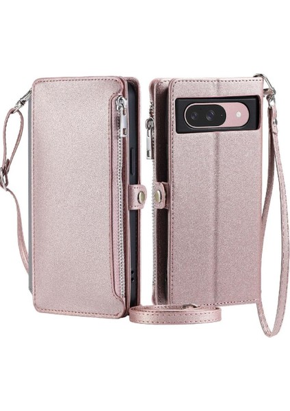 Google Piksel 8 Uzun Kordon Fermuar Faturaları Yuvası Rfıd 9 Için Crossbody Durumda (Yurt Dışından)