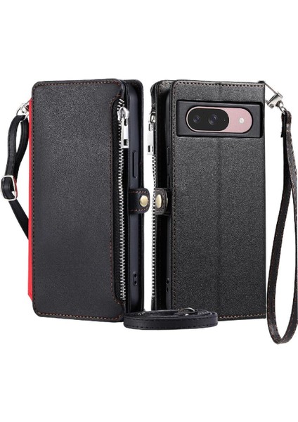 Google Piksel 8 Uzun Kordon Fermuar Faturaları Yuvası Rfıd 9 Için Crossbody Durumda (Yurt Dışından)