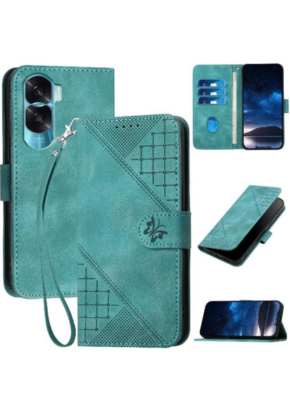 Ayrılabilir El Kayışı Kabartmalı Kelebek ile Onur 90 Lite Için Flip Case (Yurt Dışından)