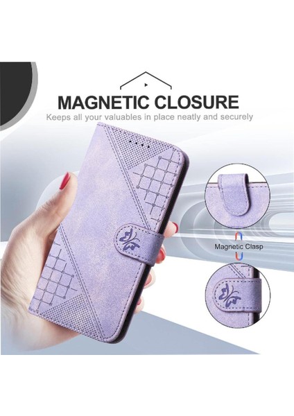 Xiaomi Redmi 9 Için Flip Case Kabartmalı Kelebek ve Kredi Kartı Yuvası Yüksek (Yurt Dışından)