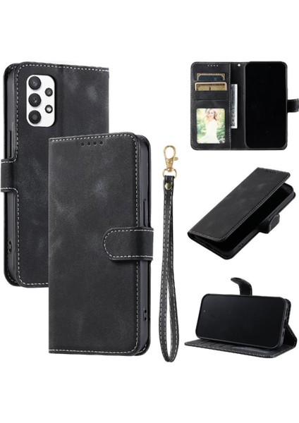 Samsung Galaxy Için Flip Case A52S 5g Manyetik Bilek Kayışı Kickstand Cüzdan (Yurt Dışından)