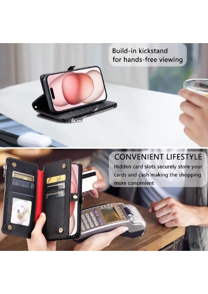 Google Piksel 8 Uzun Kordon Fermuar Faturaları Yuvası Rfıd 9 Için Crossbody Durumda (Yurt Dışından)