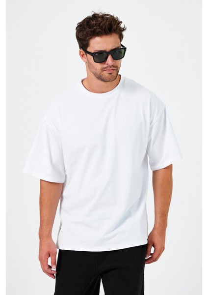 Alexandergardı Yırtmaçlı Basic Oversize T-Shirt (UN-70418)