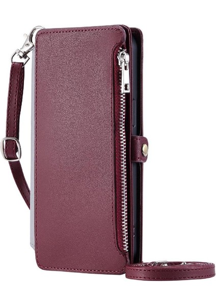 IPhone 12/12 Pro Için Crossbody Durumda Cüzdan Rfıd Engelleme Fermuar 9 (Yurt Dışından)