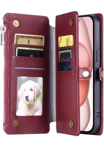 IPhone 12/12 Pro Için Crossbody Durumda Cüzdan Rfıd Engelleme Fermuar 9 (Yurt Dışından)