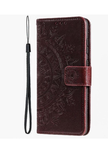 IPhone 16 Için Flip Case Totem Kabartma Kickstand Cüzdan Kılıf Pu Deri (Yurt Dışından) fiyatları
