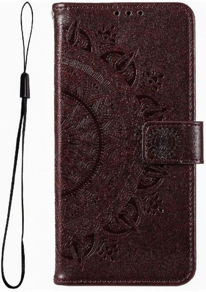 IPhone 16 Için Flip Case Totem Kabartma Kickstand Cüzdan Kılıf Pu Deri (Yurt Dışından) modelleri