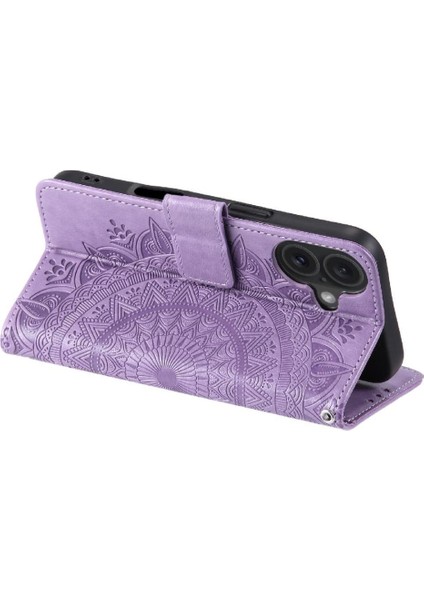 IPhone 16 Için Flip Case Artı Totem Kabartma Kickstand Pu Deri Cüzdan (Yurt Dışından) fırsatları