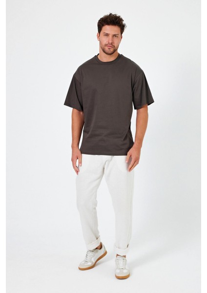 Alexandergardı Yırtmaçlı Basic Oversize T-Shirt (UN-70418)