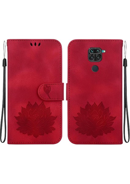 Xiaomi Redmi Not 9 Için Flip Case Kabartma Lotus Çiçek Kickstand Manyetik (Yurt Dışından)