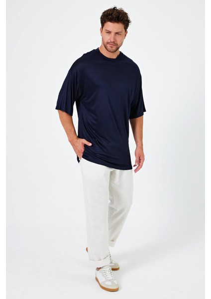 Alexandergardı Yırtmaçlı Basic Oversize T-Shirt (UN-70418)