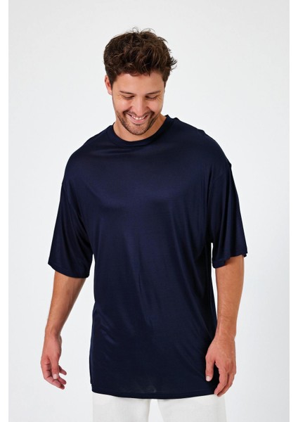 Alexandergardı Yırtmaçlı Basic Oversize T-Shirt (UN-70418)