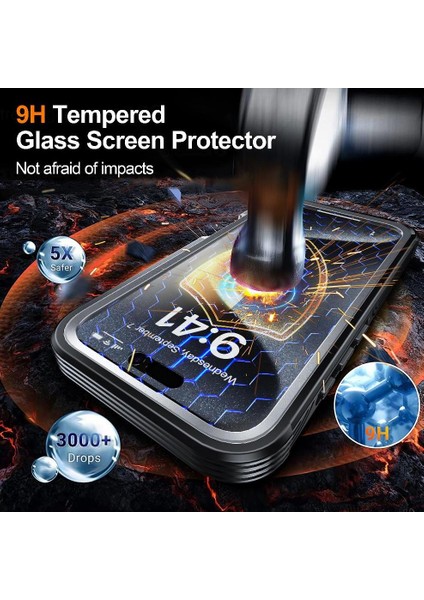 IPhone 16 Pro 360 Için Manyetik Kılıf Her Şey Dahil Askeri Damla ve Çarpışma (Yurt Dışından) modelleri