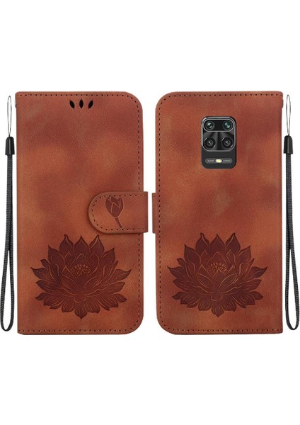 Xiaomi Redmi Not 9s Için Flip Case Cüzdan Kabartma Lotus Çiçek Manyetik (Yurt Dışından)