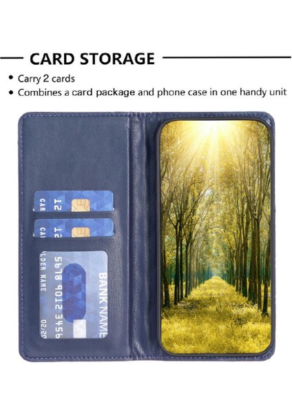 IPhone 15 Için Flip Case Artı Manyetik Kapatma Kart Yuvaları Tutucu Cüzdan (Yurt Dışından)