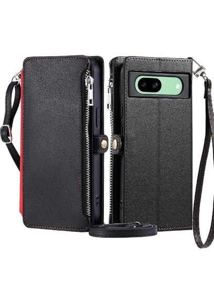Google Piksel 8A Uzun Kordon Rfıd Engelleme Durumda Cüzdan Için Crossbody Durumda (Yurt Dışından)