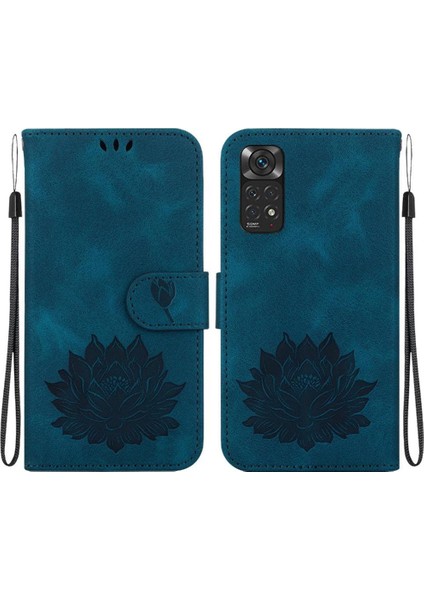 Xiaomi Redmi Not 11S Kabartma Lotus Çiçek Cüzdan Kickstand Için Flip Case (Yurt Dışından)