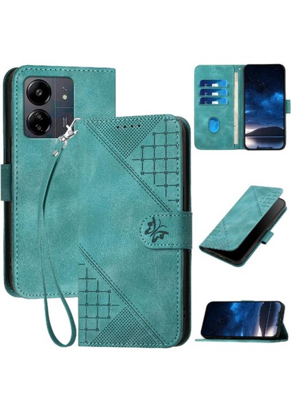 Xiaomi Poco C65 4g Kabartmalı Kelebek Yüksek Kaliteli Deri Için Flip Case (Yurt Dışından)