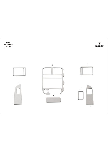 Marscockpitdesign Kia Bongo Konsol-Maun Kaplama 2009 7 Parça