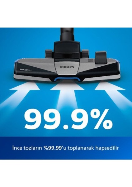 5 Yıl Motor Garantili Powercyclone 8 750W Triactive+ Başlık Alerjiikilit Sistemi Fonksiyonel ve Hızlı Toz Torbasız Süpürge HEPA13 Filitreli, Luciole Lambader ve Philips Çay Makinası Hediyeli
