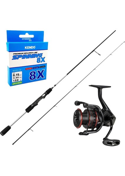 Üst Düzey Okuma Spin Olta Seti Okuma Helios Sx Spin 2,70CM 15-45 gr 2 Parça Spin Kamışı&okuma Ceymar Hd CHD-4000A Matt Black 7+1bb Olta Makinesi