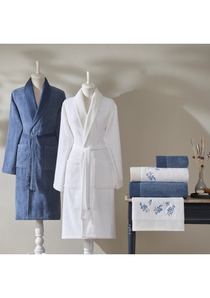 Sky Pure Cotton Pamuk Aile Seti Beyaz Denim