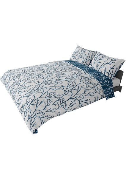 Queen Size Saten Nevresim Seti Lacivert