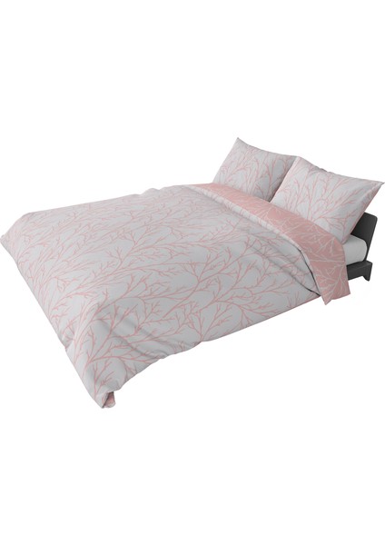 Queen Size Saten Nevresim Seti Pembe