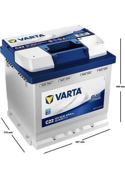 Blue Dynamic C22 12 V 52 Ah 470 A(En) Akü