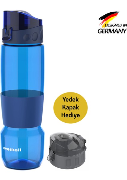 Pivot Switch Royal Blue Bpa Içermez 650 ml Tritan Kırılmaz Suluk-su Matarası - Yedek Kapak Hediyeli