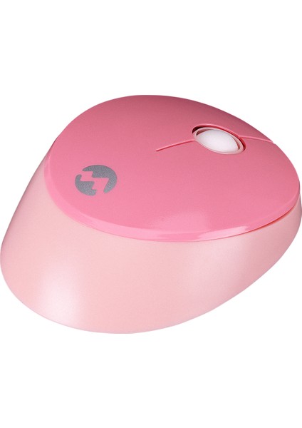 ROUND KM-6282 Renkli Tuşlu Pembe Kablosuz Q Multimedia Klavye + Mouse Set