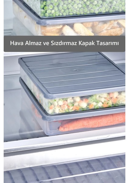 8 Adet Buzdolabı Düzenleyici - Difriz Saklama Kabı Seti - Mikrodalga Uyumlu Organizer 8 X2500 ml modelleri
