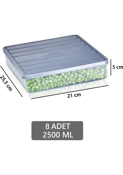 8 Adet Buzdolabı Düzenleyici - Difriz Saklama Kabı Seti - Mikrodalga Uyumlu Organizer 8 X2500 ml fırsatları