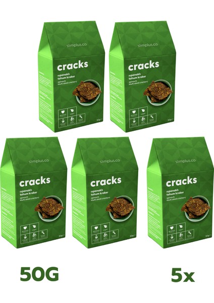 5 Paket Ispanaklı Glutensiz Vegan Tohum Kraker Cracks 50gr