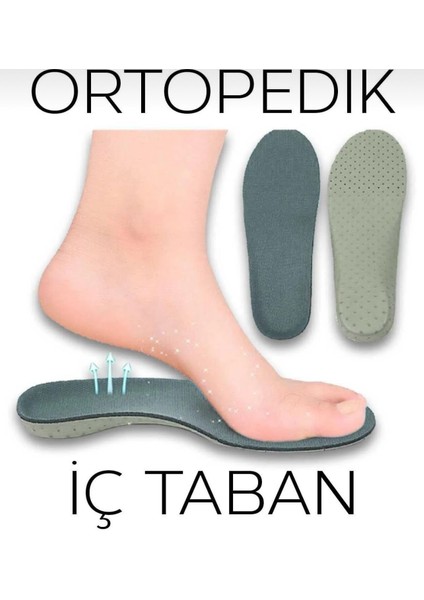 Bağcıklı Unisex Ortopedik Snaker Spor Ayakkabı Kadın-Beyaz-Oranj indirimleri