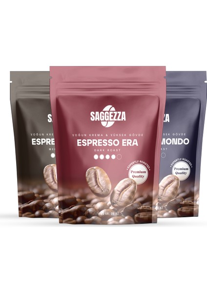 Tanışma Paketi, Espresso Lago 1000 gr + Espresso Mondo 1000 gr + Espresso Era 1000 gr