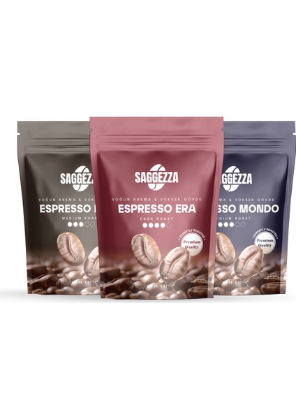 Tanışma Paketi, Espresso Lago 250 gr + Espresso Mondo 250 gr + Espresso Era 250 gr