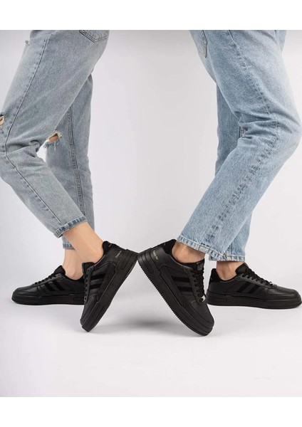 Bağcıklı Unisex Ortopedik Snaker Spor Ayakkabı Kadın-Siyah-Kömür fırsatları