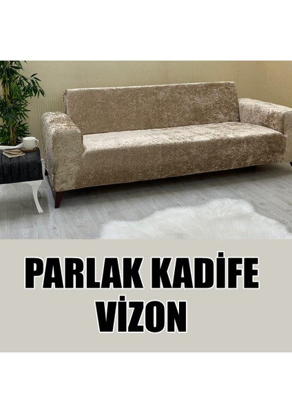 Parlak Kadife Kumaş Üçlü & Çekyat Koltuk Kılıfı