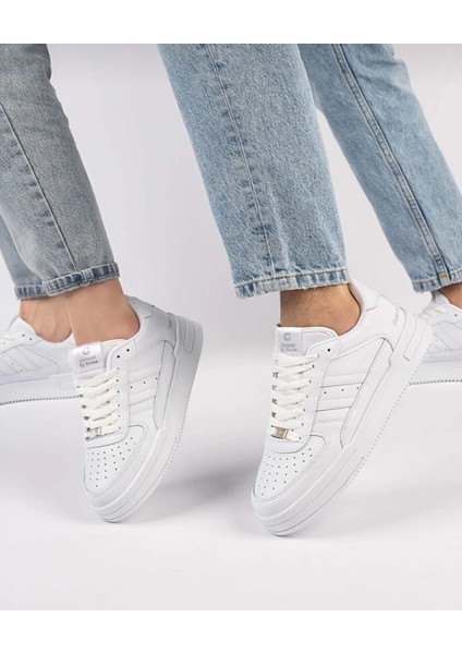 Bağcıklı Unisex Ortopedik Snaker Spor Ayakkabı Kadın-Beyaz fiyatları