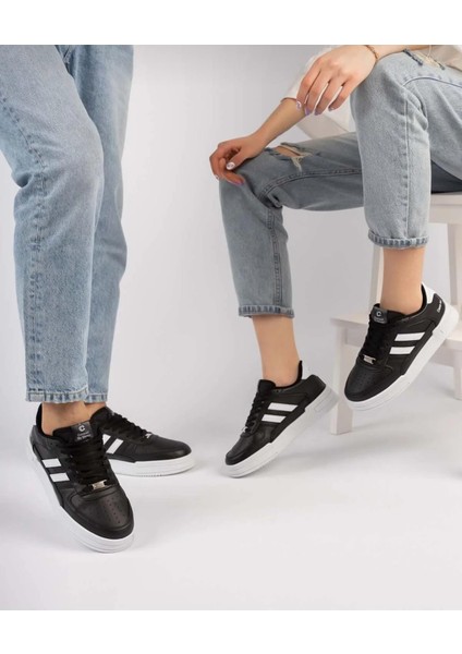 Bağcıklı Unisex Ortopedik Snaker Spor Ayakkabı Kadın-Siyah-Beyaz modelleri