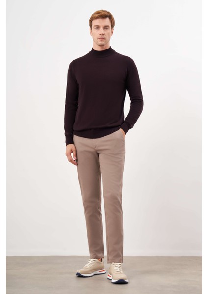 Erkek Mor Basic Yarım Balıkçı Yaka Dynamic Fit Rahat Kesim Triko fırsatları