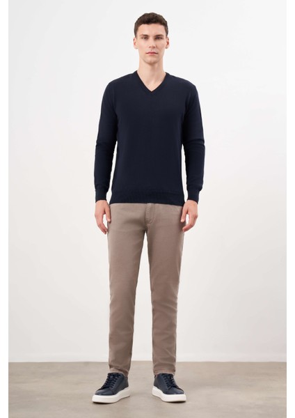 Erkek Lacivert Basic V Yaka Dynamic Fit Rahat Kesim Triko indirimleri