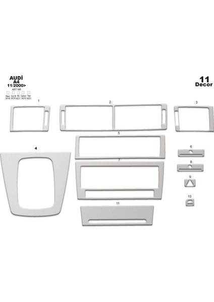Marscockpitdesign Audi A4 Konsol-Maun Kaplama 2000 11 Parça